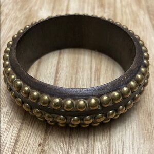 Chunky Brown and Gold Studded Bracelet